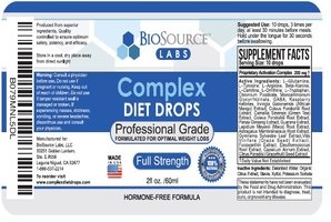 Ingredients Of Complex Diet Drops BioSource